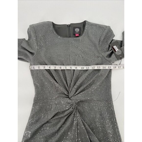 Vince Camuto Womens Size 8 Gray Sequin Long Sleeve Sheath Cocktail Dress New - Picture 10 of 13